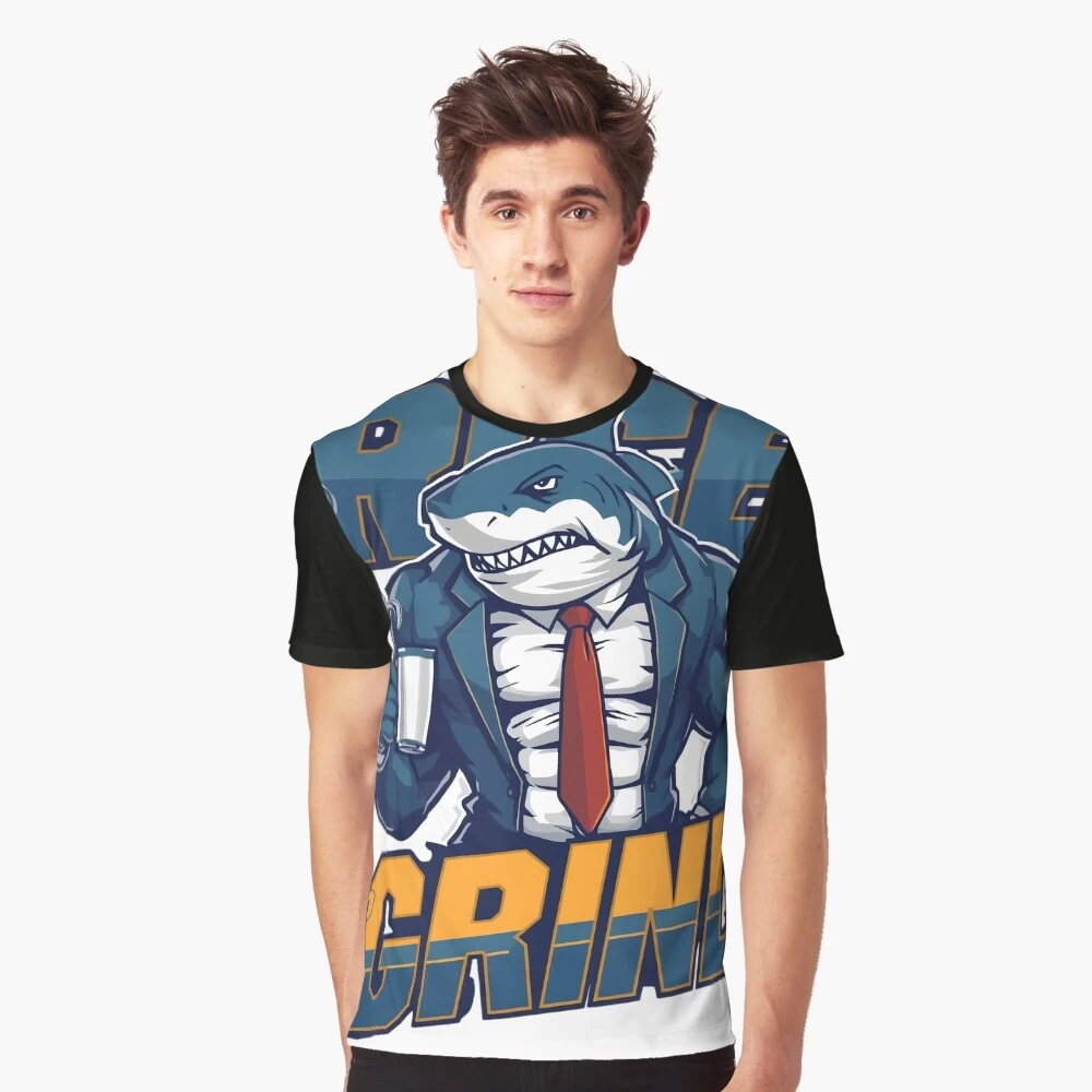 Rise and Grind Shark Mascot - Hustle Motivation